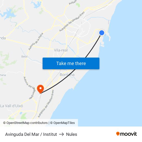 Avinguda Del Mar / Institut to Nules map