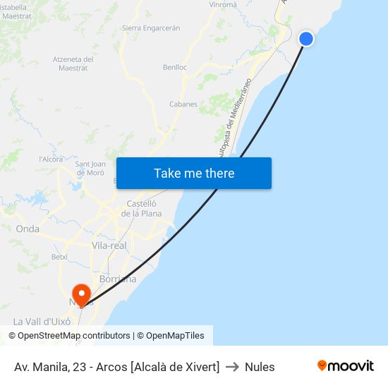 Av. Manila, 23 - Arcos [Alcalà de Xivert] to Nules map