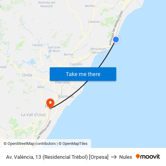 Av. València, 13 (Residencial Trèbol) [Orpesa] to Nules map