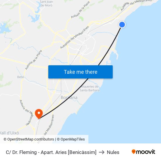 C/ Dr. Fleming - Apart. Aries [Benicàssim] to Nules map