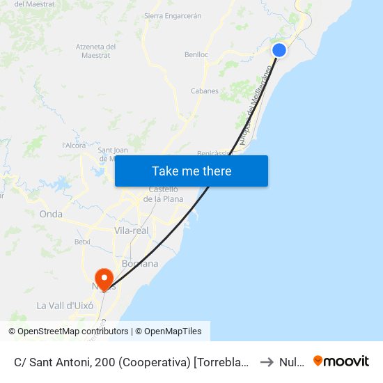 C/ Sant Antoni, 200 (Cooperativa) [Torreblanca] to Nules map