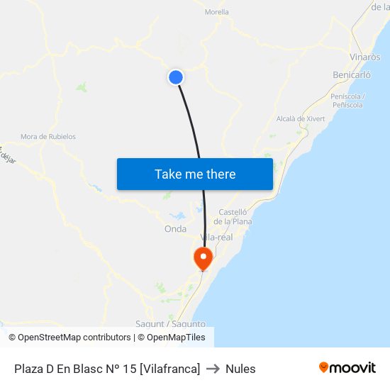 Plaza D En Blasc Nº 15 [Vilafranca] to Nules map