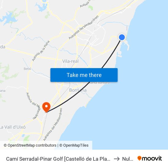 Camí Serradal-Pinar Golf [Castelló de La Plana] to Nules map