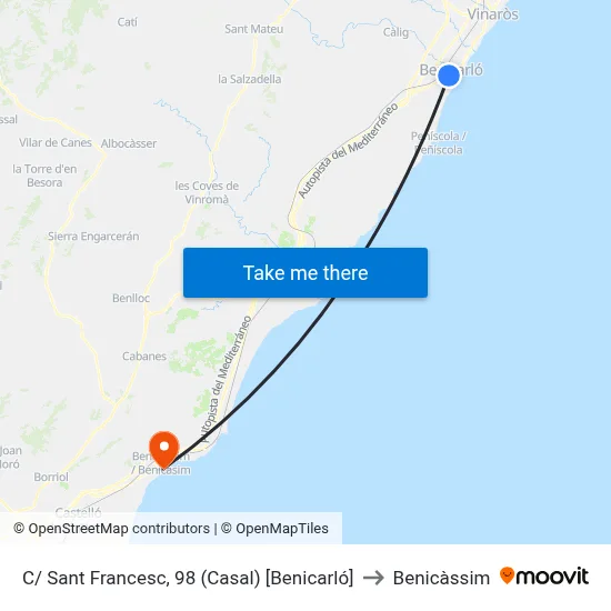 C/ Sant Francesc, 98 (Casal) [Benicarló] to Benicàssim map