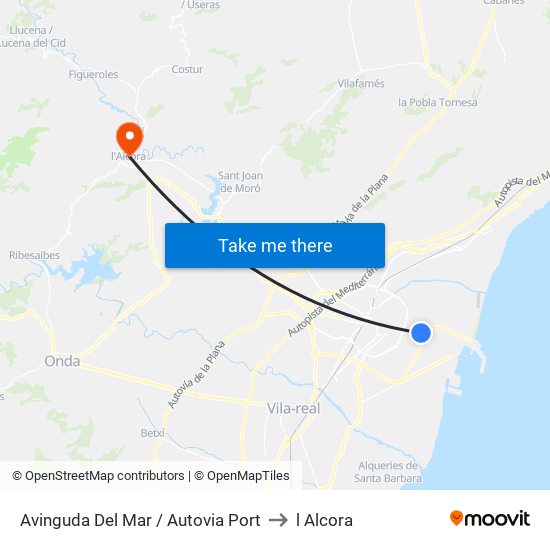 Avinguda Del Mar / Autovia Port to l Alcora map
