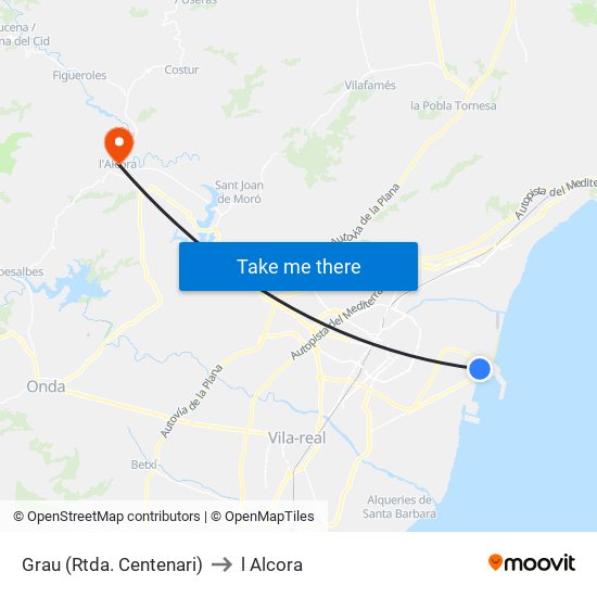 Grau (Rtda. Centenari) to l Alcora map