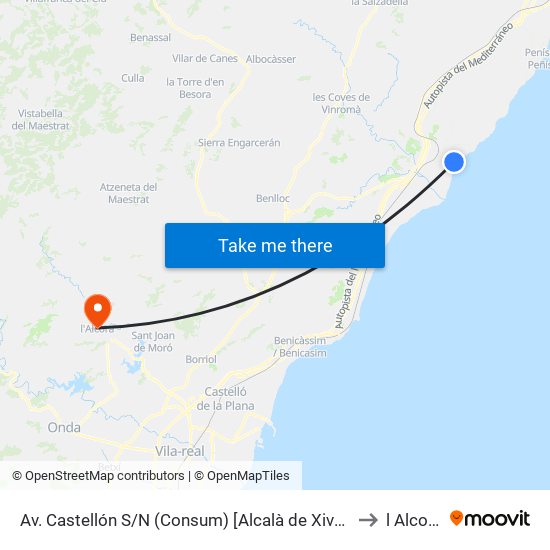Av. Castellón S/N (Consum) [Alcalà de Xivert] to l Alcora map
