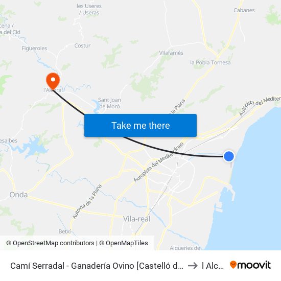 Camí Serradal - Ganadería Ovino [Castelló de La Plana] to l Alcora map