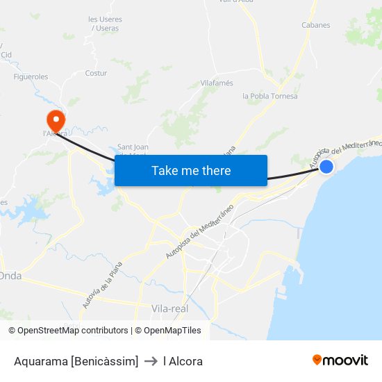 Aquarama [Benicàssim] to l Alcora map