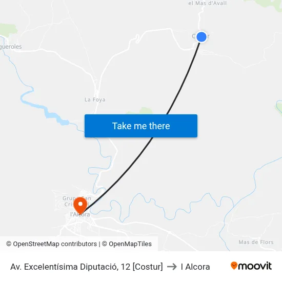 Av. Excelentísima Diputació, 12 [Costur] to l Alcora map