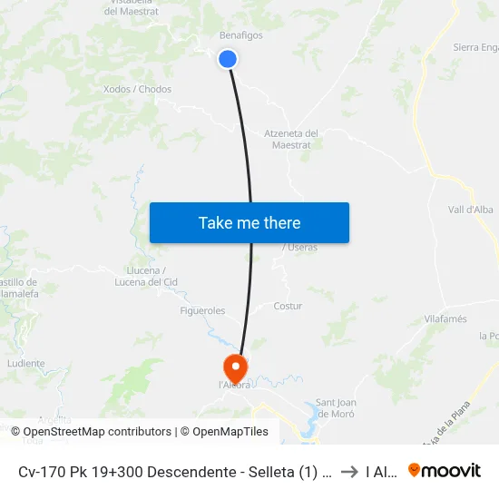 Cv-170 Pk 19+300 Descendente - Selleta (1) [Atzeneta Del Maestrat] to l Alcora map