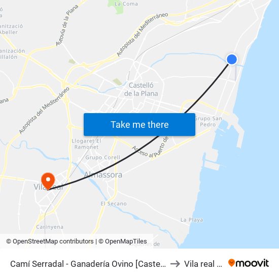 Camí Serradal - Ganadería Ovino [Castelló de La Plana] to Vila real Spain map