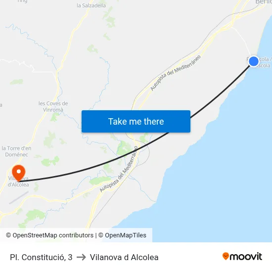 Pl. Constitució, 3 to Vilanova d Alcolea map