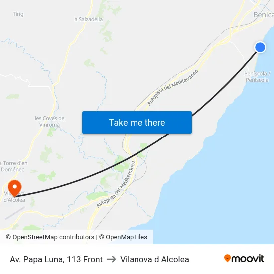 Av. Papa Luna, 113 Front to Vilanova d Alcolea map