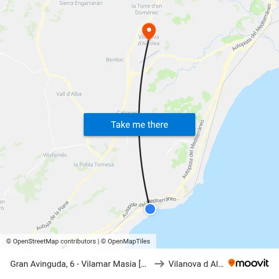 Gran Avinguda, 6 - Vilamar Masia [Benicàssim] to Vilanova d Alcolea map