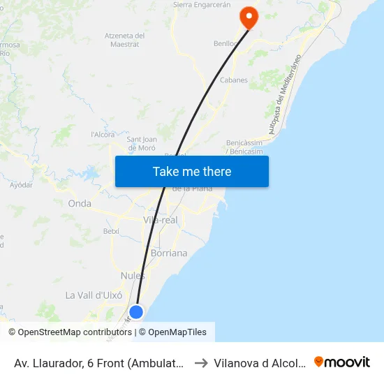 Av. Llaurador, 6 Front (Ambulatori) to Vilanova d Alcolea map