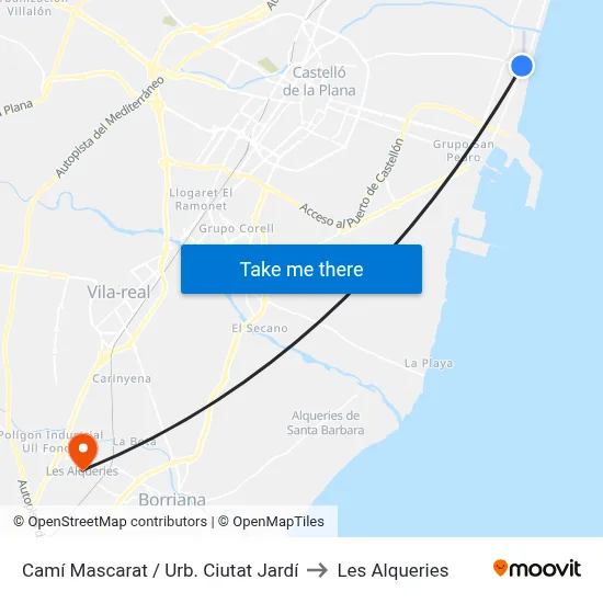 Camí Mascarat / Urb. Ciutat Jardí to Les Alqueries map