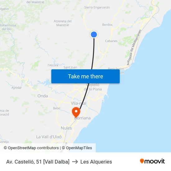 Av. Castelló, 51 [Vall Dalba] to Les Alqueries map