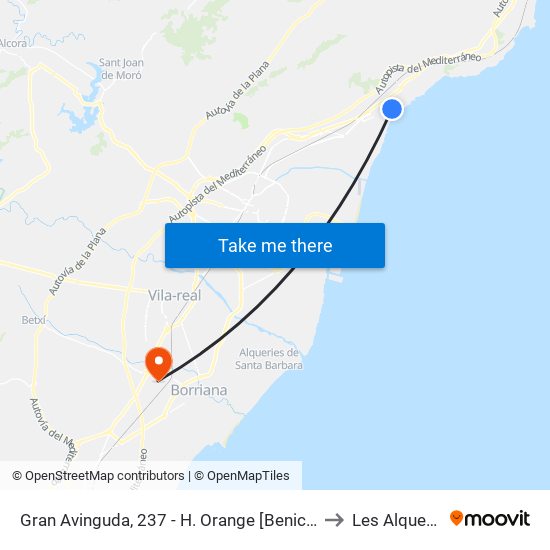 Gran Avinguda, 237 - H. Orange [Benicàssim] to Les Alqueries map