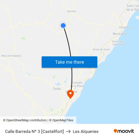 Calle Barreda Nº 3 [Castellfort] to Les Alqueries map