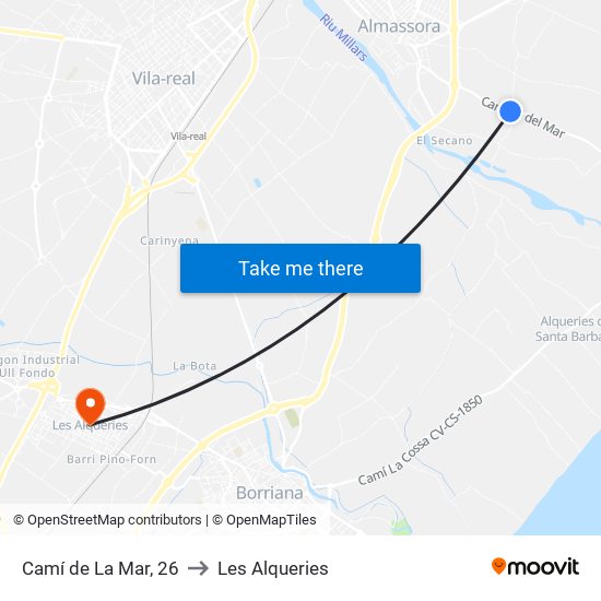 Camí de La Mar, 26 to Les Alqueries map