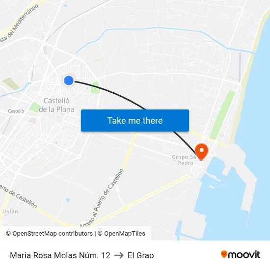 Maria Rosa Molas Núm. 12 to El Grao map
