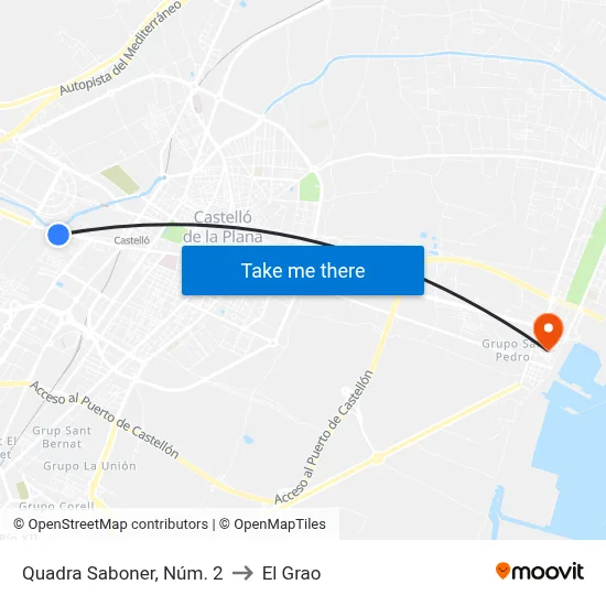 Quadra Saboner, Núm. 2 to El Grao map