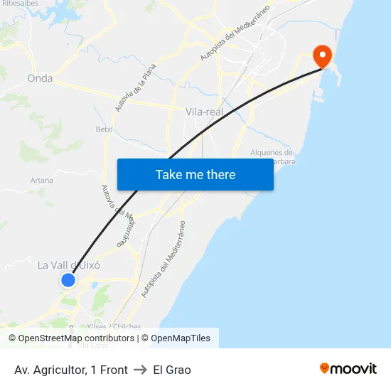 Av. Agricultor, 1 Front to El Grao map
