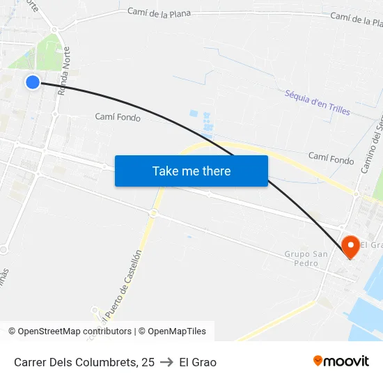Carrer Dels Columbrets, 25 to El Grao map