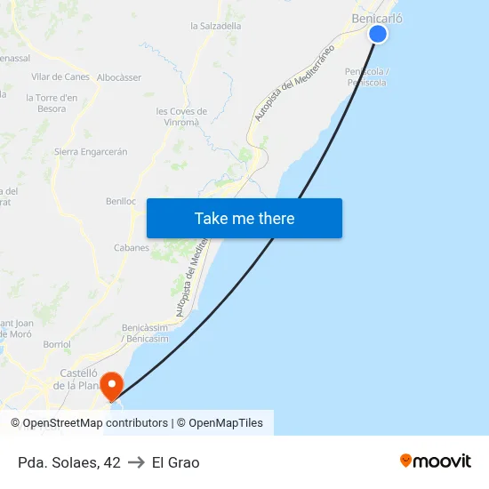 Pda. Solaes, 42 to El Grao map