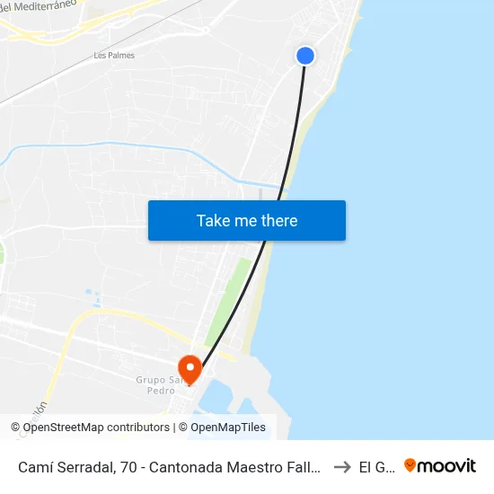Camí Serradal, 70 - Cantonada Maestro Falla [Benicàssim] to El Grao map