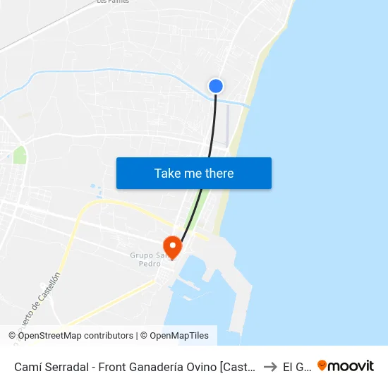 Camí Serradal - Front Ganadería Ovino [Castelló de La Plana] to El Grao map