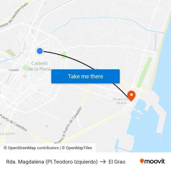 Rda. Magdalena (Pl.Teodoro Izquierdo) to El Grao map