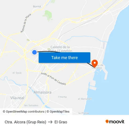 Ctra. Alcora (Grup Reis) to El Grao map