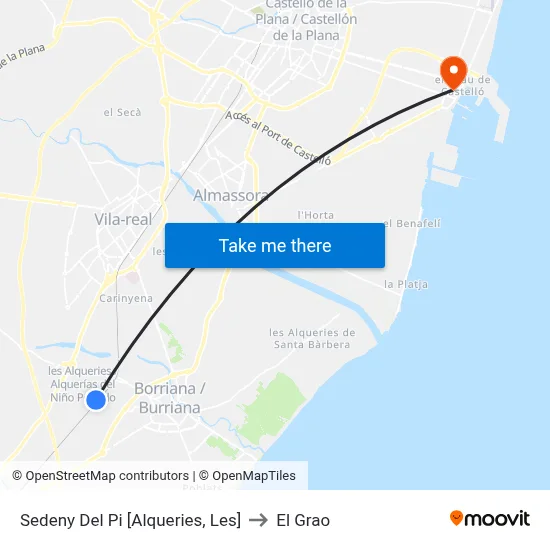 Sedeny Del Pi [Alqueries, Les] to El Grao map
