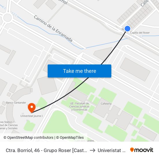 Ctra. Borriol, 46 - Grupo Roser [Castelló de La Plana] to Univeristat Jaume I map