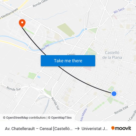 Av. Chatellerault – Censal [Castelló de La Plana] to Univeristat Jaume I map