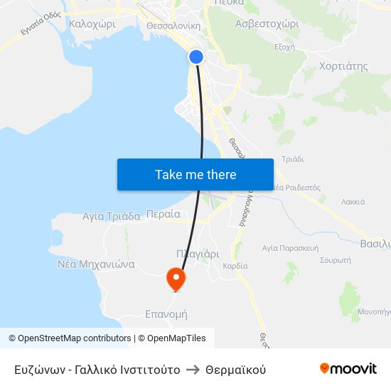 Ευζώνων - Γαλλικό Ινστιτούτο to Θερμαϊκού map