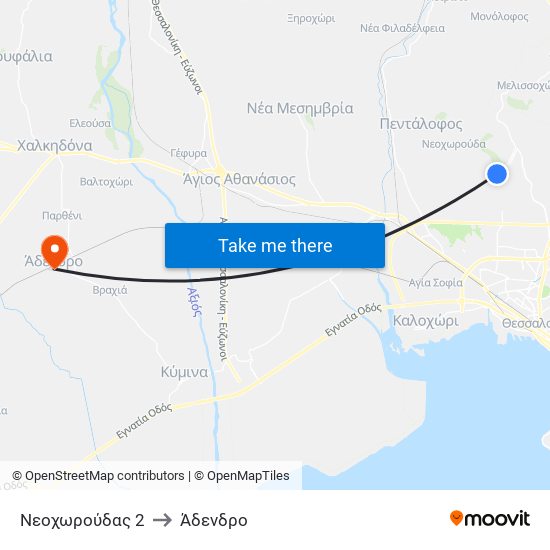 Νεοχωρούδας 2 to Άδενδρο map