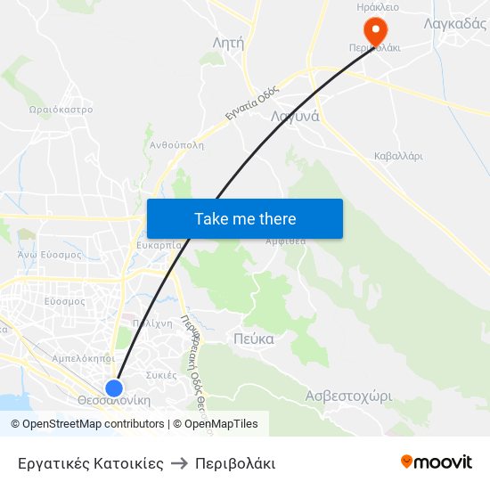 Εργατικές Κατοικίες to Περιβολάκι map