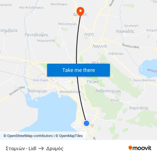 Σταμιών - Lidl to Δρυμός map