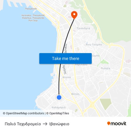 Παλιό Ταχυδρομείο to Ιβανώφειο map