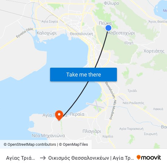 Αγίας Τριάδος to Οικισμός Θεσσαλονικέων | Αγία Τριάδα map