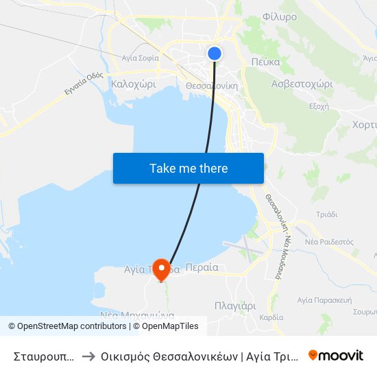 Σταυρουπόλ to Οικισμός Θεσσαλονικέων | Αγία Τριάδα map