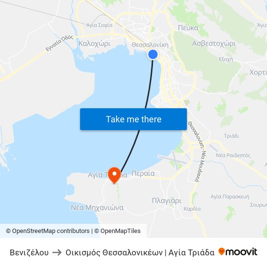 Βενιζέλου to Οικισμός Θεσσαλονικέων | Αγία Τριάδα map