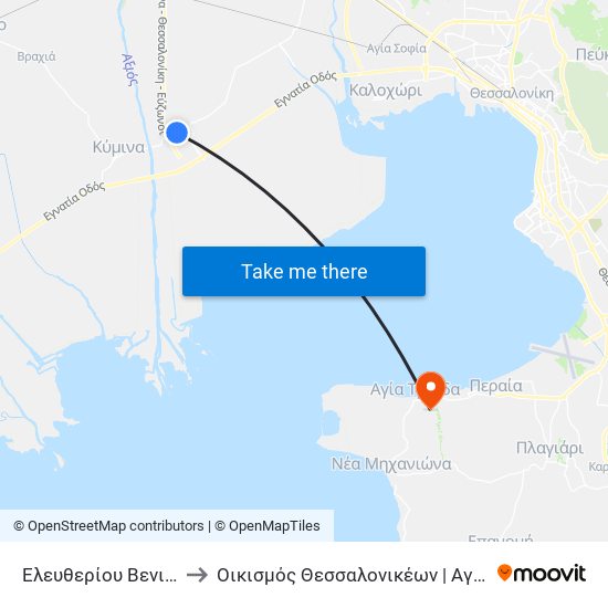 Ελευθερίου Βενιζέλου to Οικισμός Θεσσαλονικέων | Αγία Τριάδα map