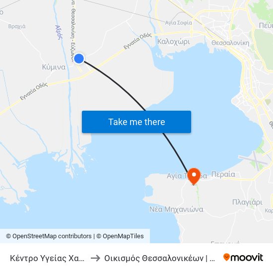 Κέντρο Υγείας Χαλάστρας to Οικισμός Θεσσαλονικέων | Αγία Τριάδα map