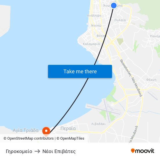 Γηροκομείο to Νέοι Επιβάτες map