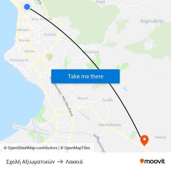 Σχολή Αξιωματικών to Λακκιά map