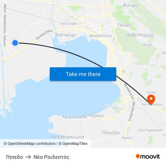 Γήπεδο to Νέα Ραιδεστός map
